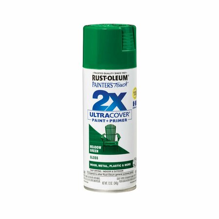 Rust-Oleum Spray Paint, Meadow Green, Gloss, 12 Oz 334039